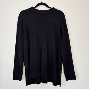 Talbots Sweater 100% Merino Wool Black Long Sleeve Shirt Top Soft Sz XL